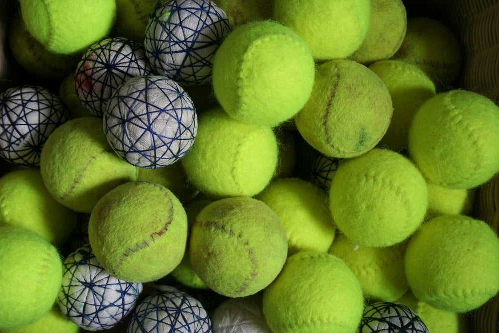 Real tennis balls made out of cork