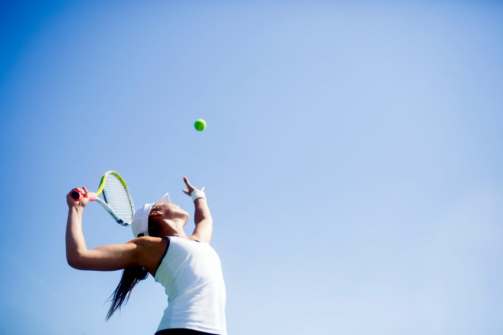 Woman playing tennis