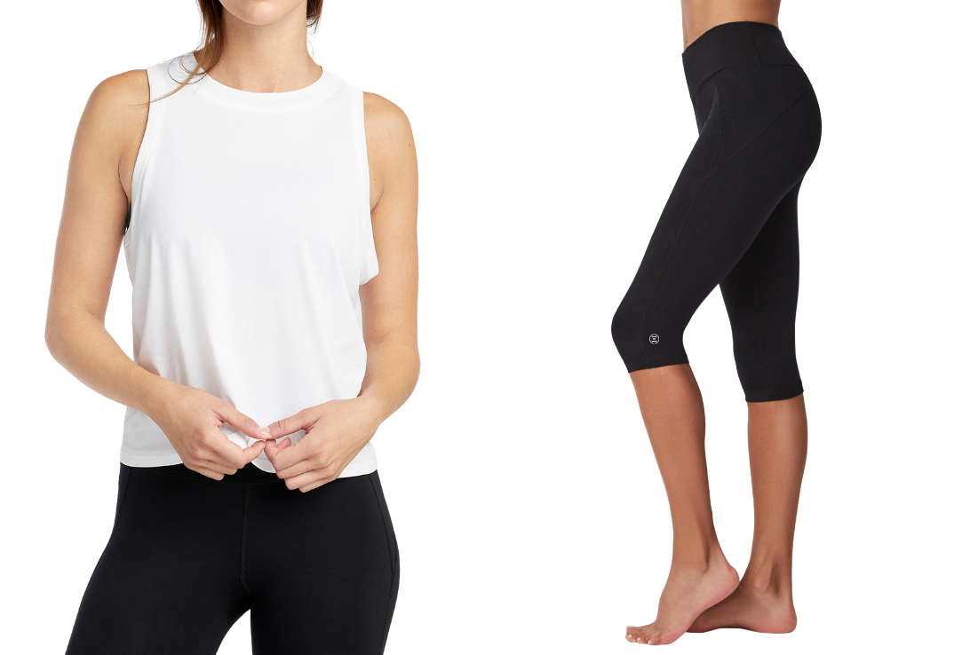 Versatile tennis tank and copped leggings
