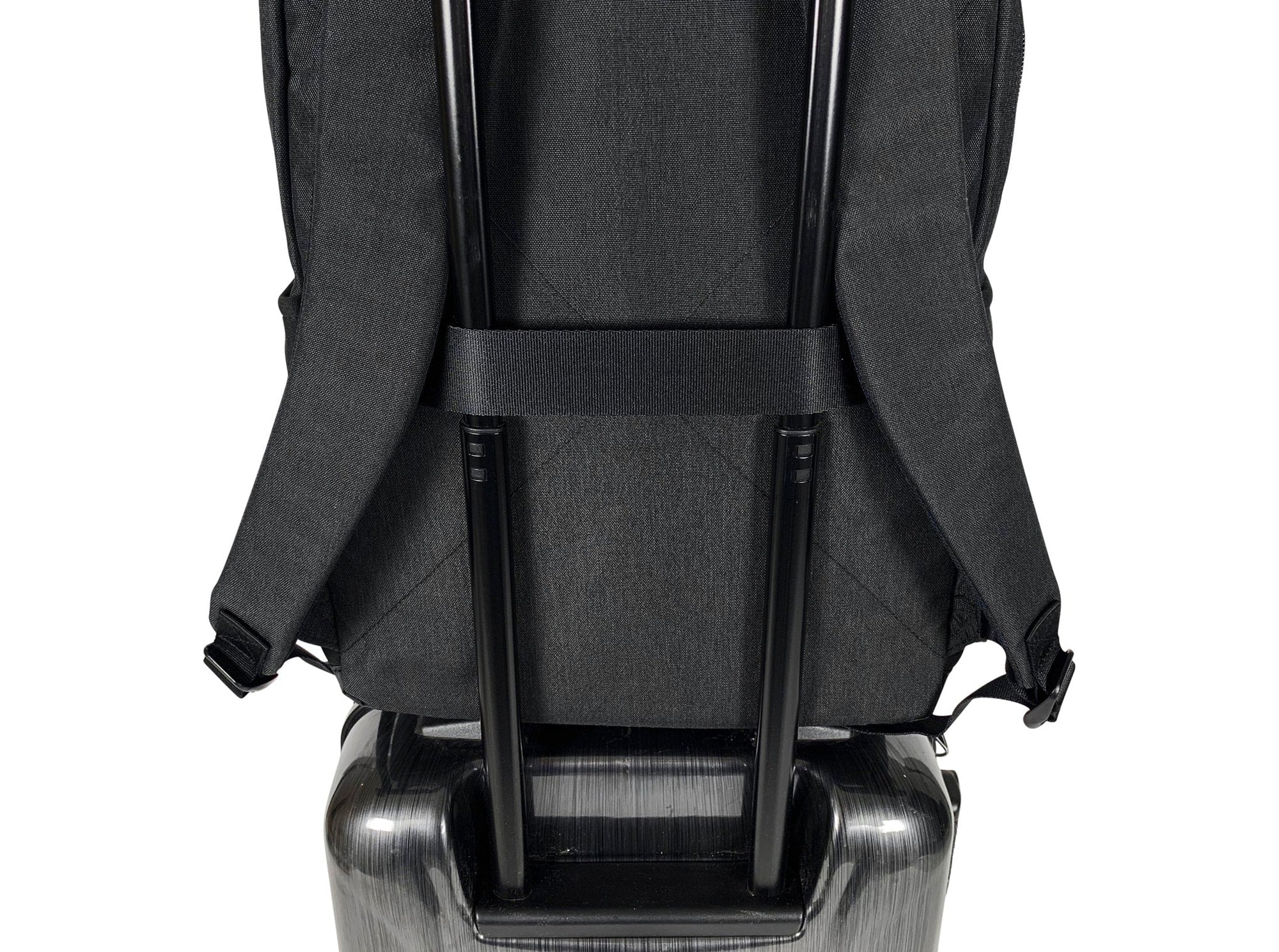 Epirus Borderless Backpack Black Racket Bag on Rolling Luggage