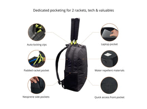 Epirus Borderless Backpack Black Tennis Bag Features Overview