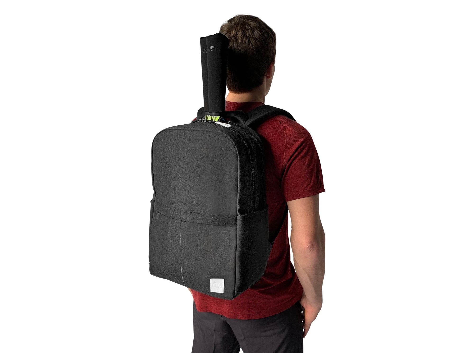 Epirus Borderless Backpack Black Tennis Bag on Sporty Male Model
