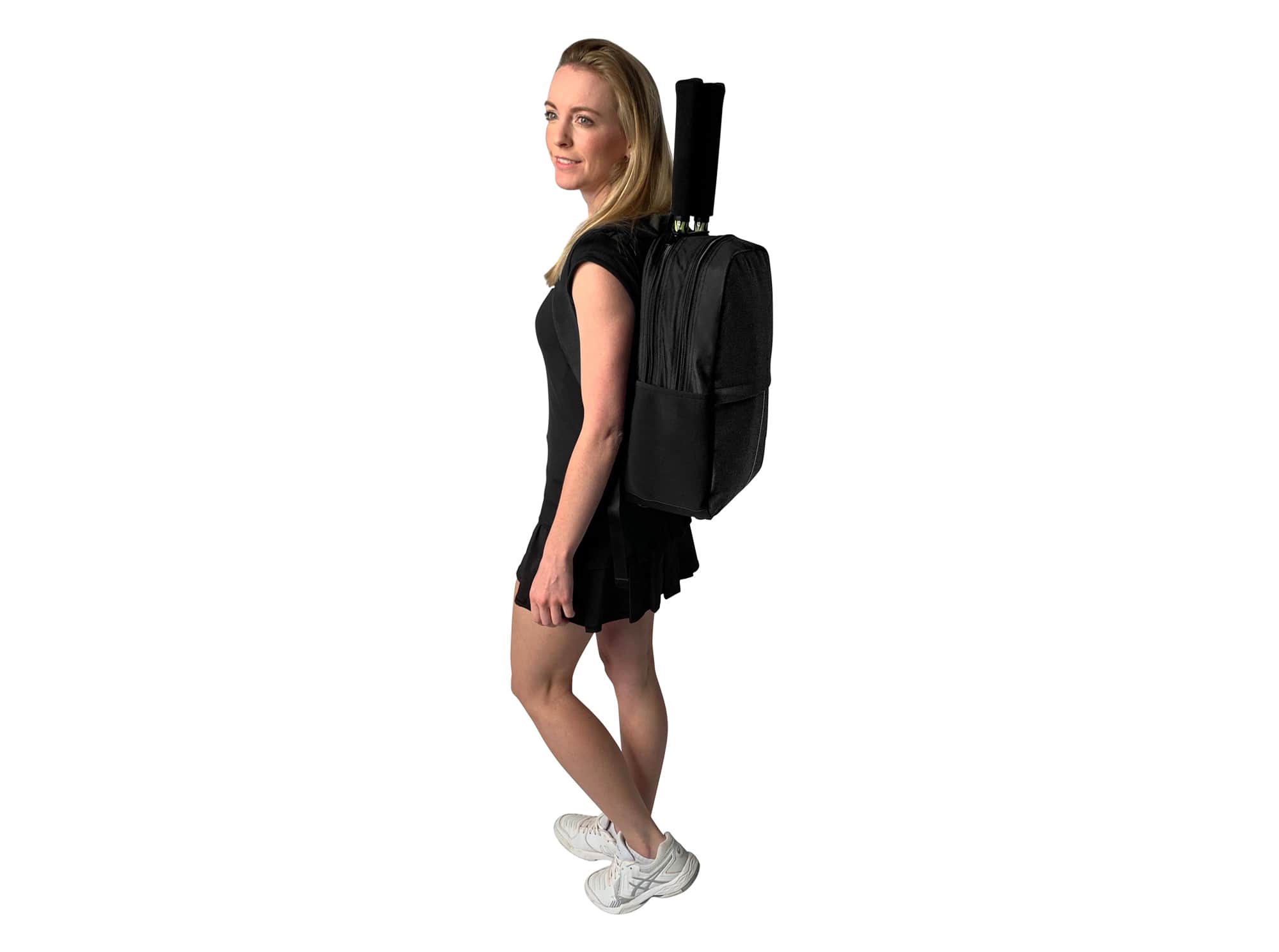 Epirus Borderless Backpack Black Tennis Bag On Sporty Female Model