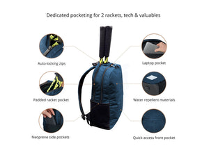 Epirus Borderless Backpack Blue Tennis Bag Features Overview