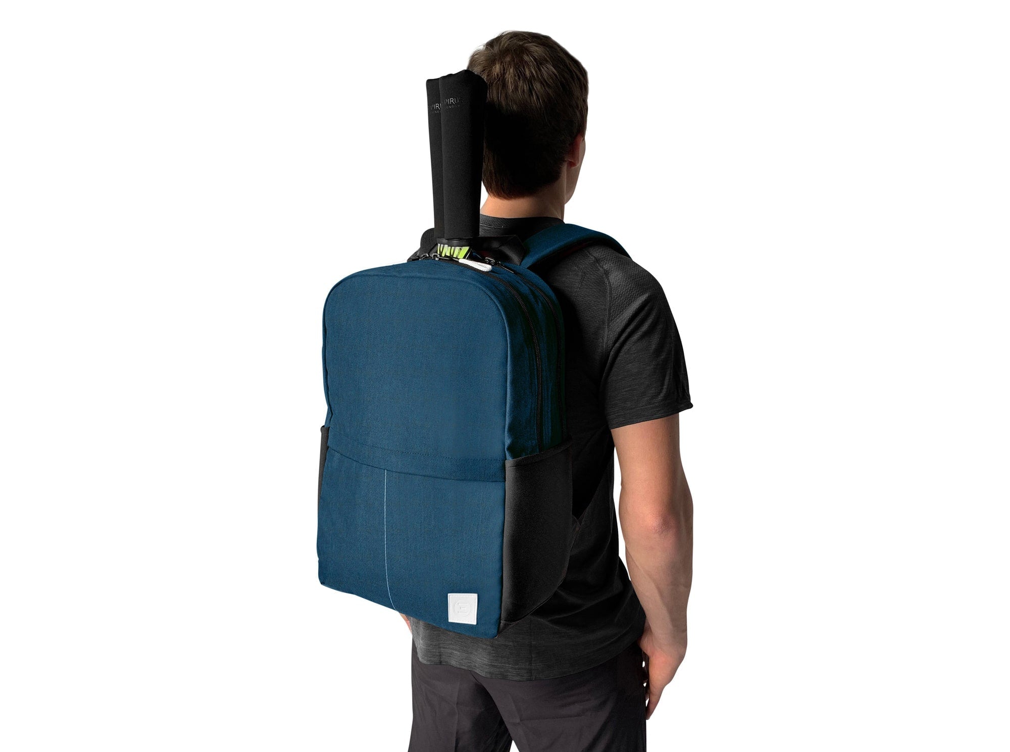 Epirus Borderless Backpack Blue Tennis Bag on sporty male model