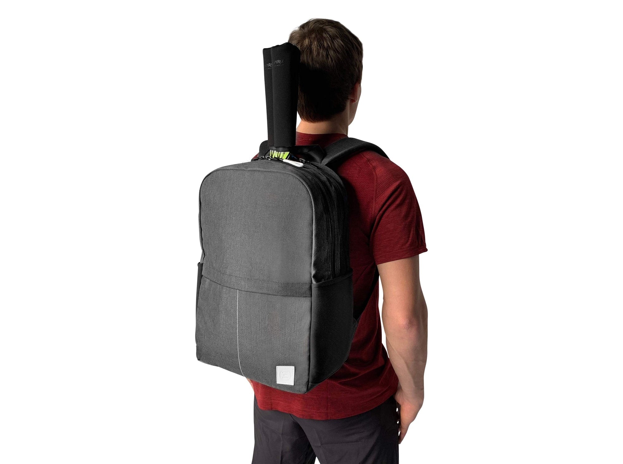 Epirus Borderless Backpack Grey Tennis Bag On Male Model