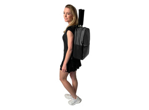 Epirus Borderless Backpack Grey Tennis Bag On Sporty Female Model