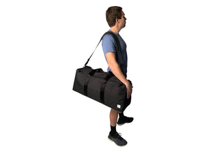 Epirus Dynamic Duffel Black Tennis Bag On Sporty Male Model